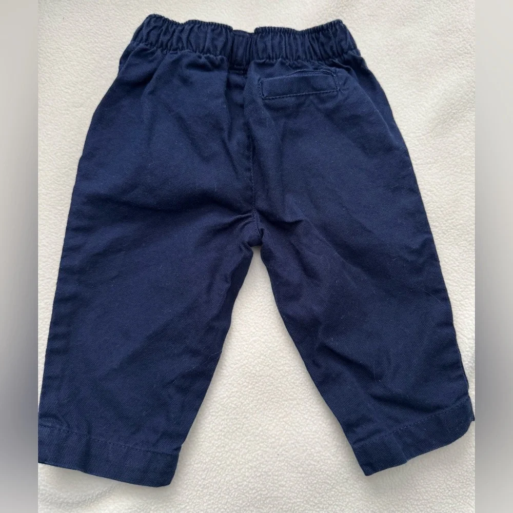 Carter's Baby Boy 3M Green Gingham Dress Shirt Navy Pants Bow Tie 3 Piece Set